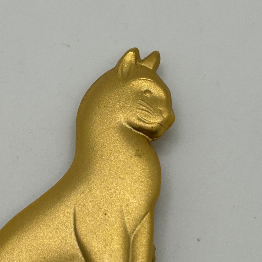 Vintage Gold Tone Cat Eyeglass Holder Brooch Pin Spectacle Hanger Reader Hanger - Picture 3 of 13